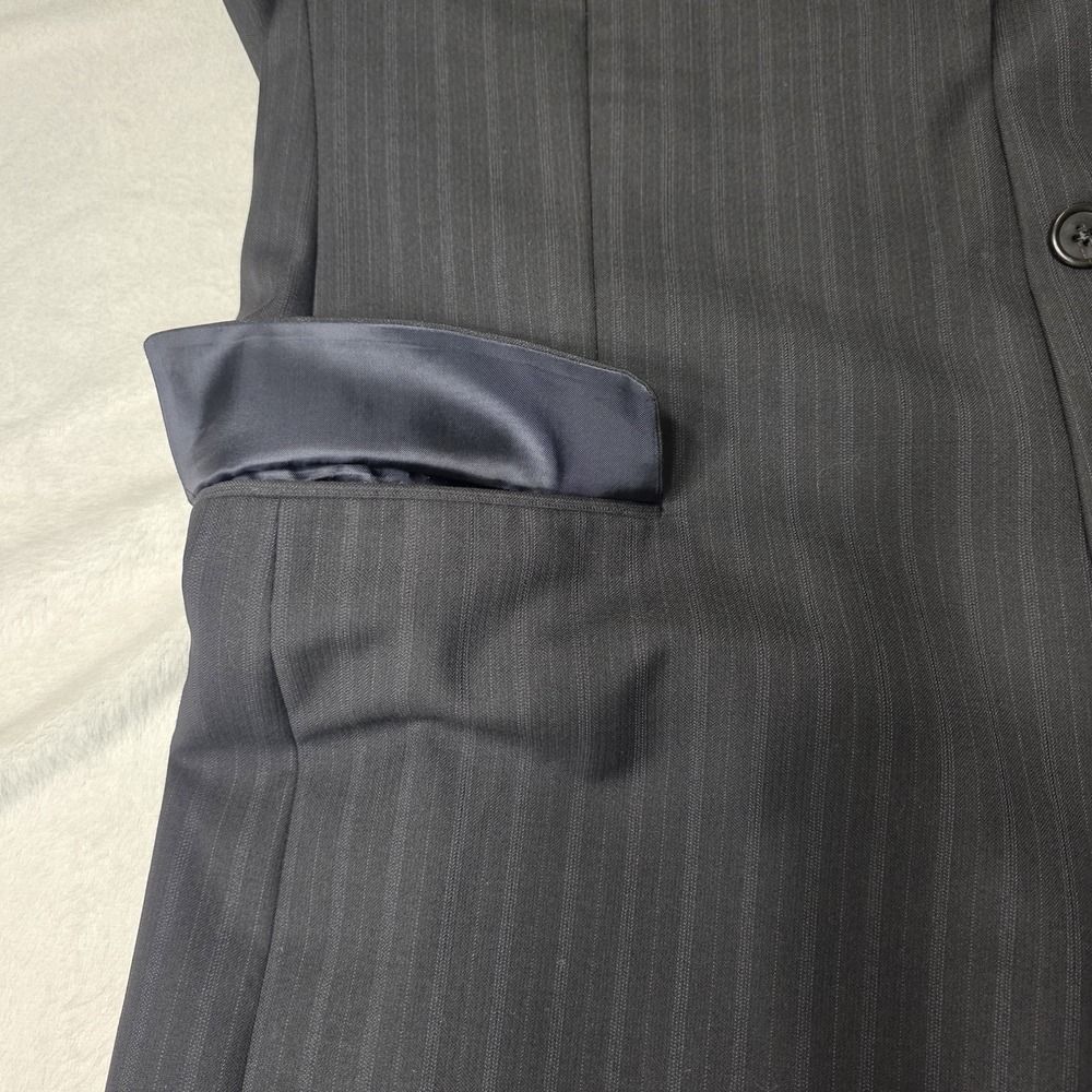 Hickey Freeman Loro Piana Navy Blue Diplomat 100% Wool Tasmanian 120s Blazer 42R - Picture 6 of 15